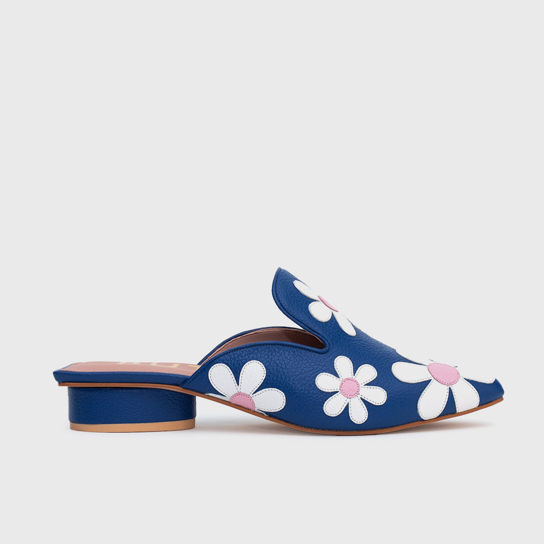 FREDA MULE FLAT BLUE