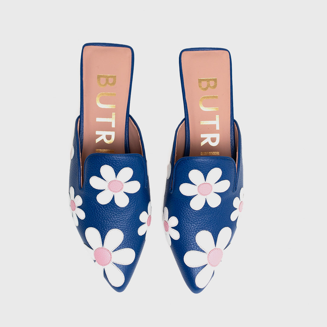 FREDA MULE FLAT BLUE