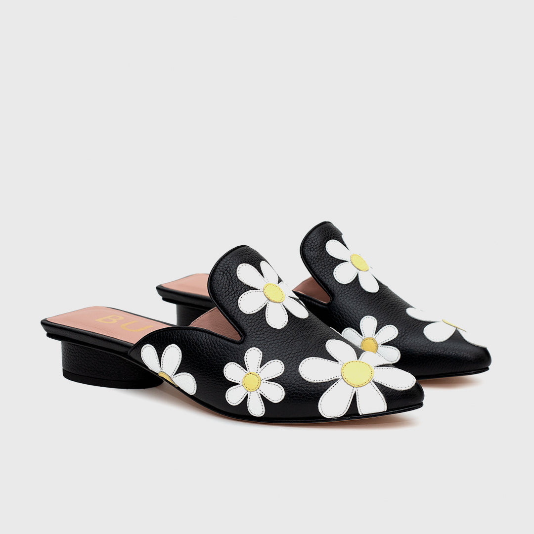 FREDA MULE FLAT BLACK