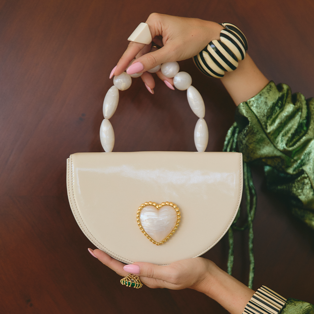POP HEARTS CIRCLES BAG IVORY