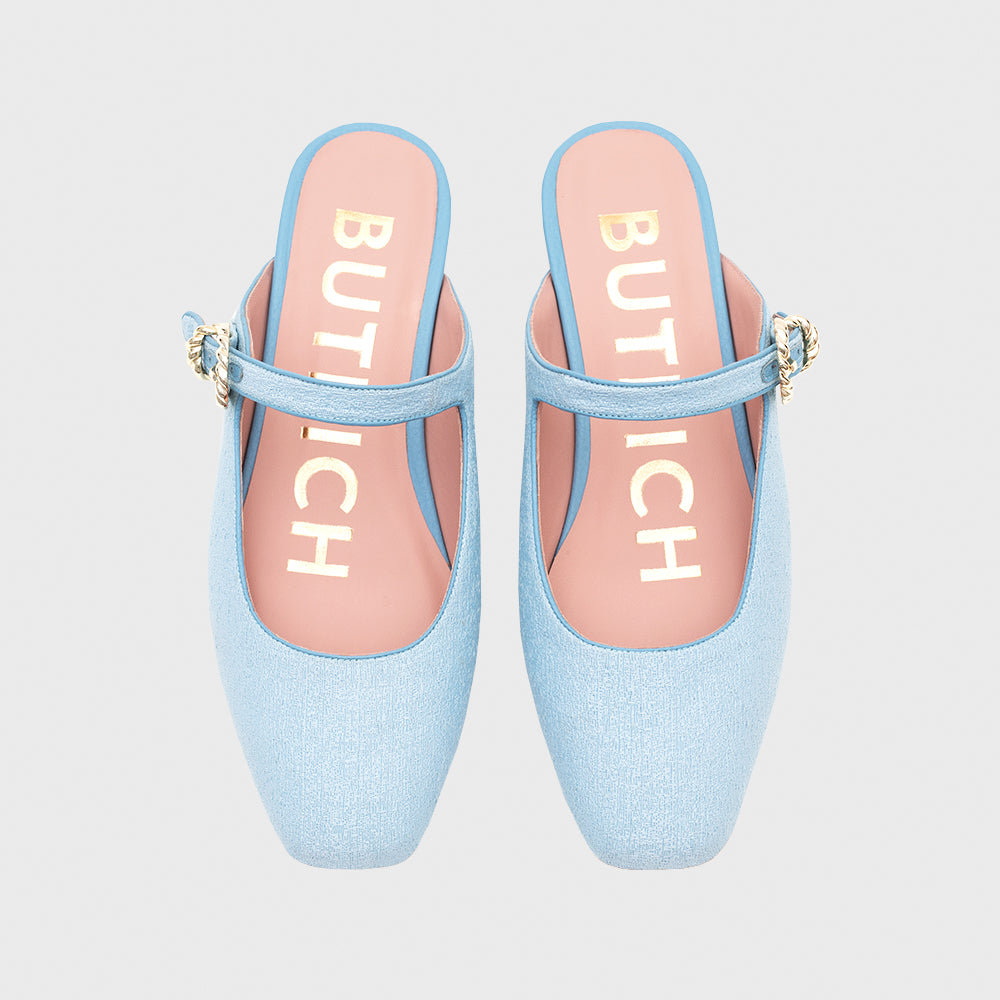 KENZA MULE FLAT CELESTE