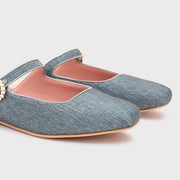 KENZA MULE FLAT GRIS