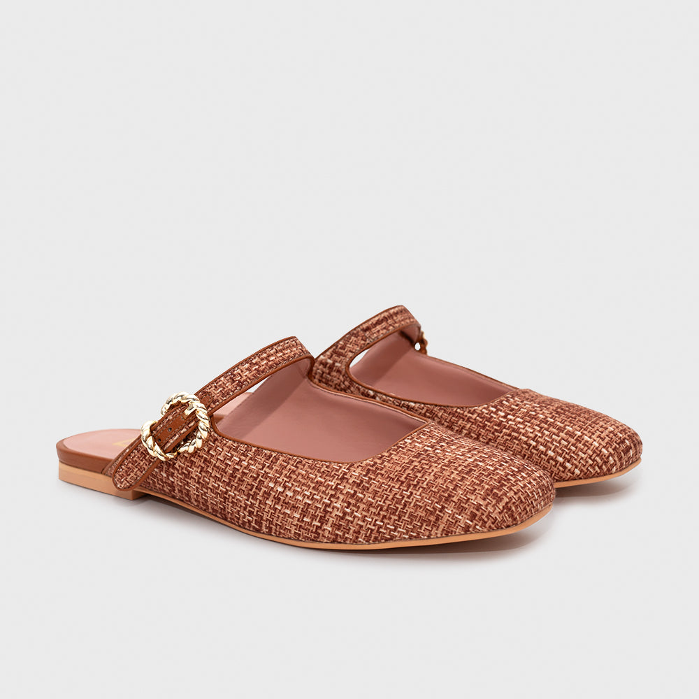 KENZA MULE FLAT OCRE