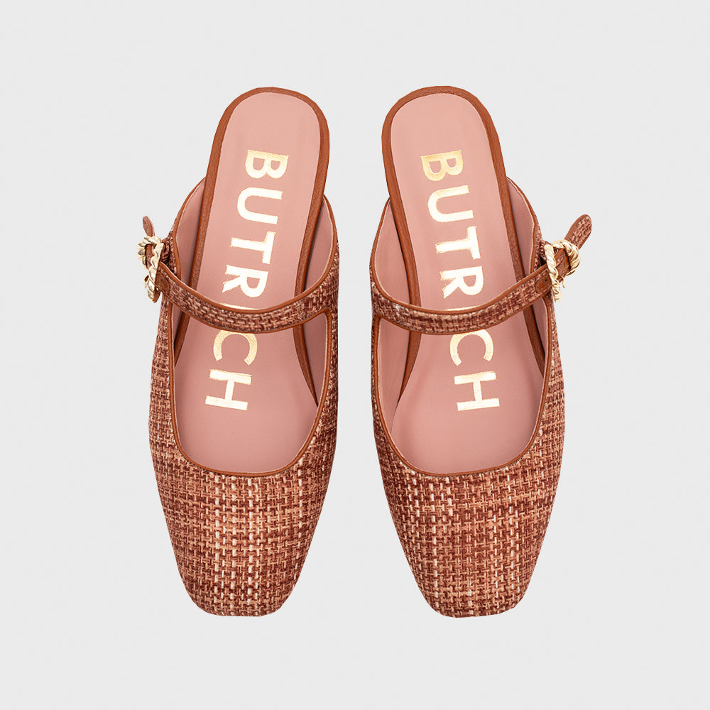 KENZA MULE FLAT OCRE