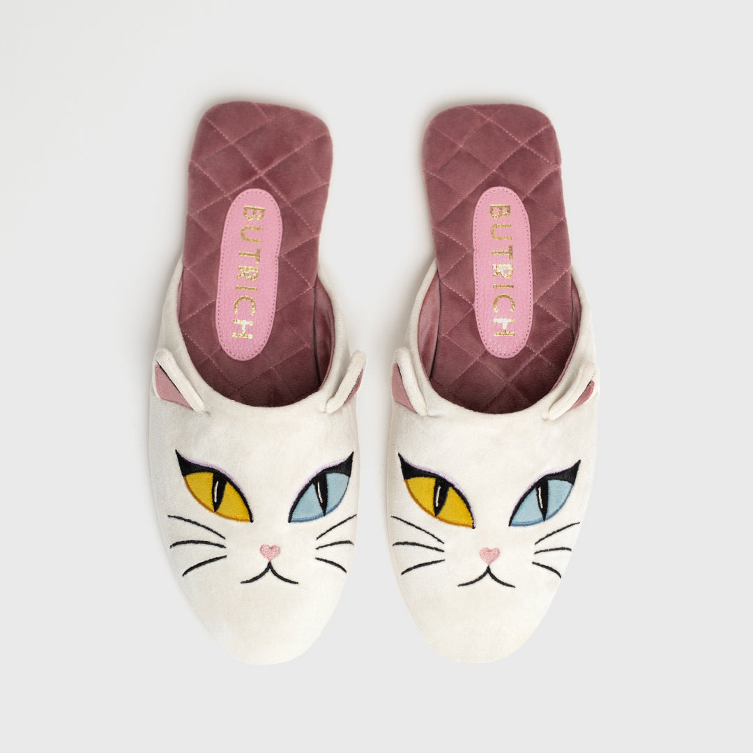 Womens Slippers Cat Mule Slippers LANDS' END CATS Cork Bottom Mule