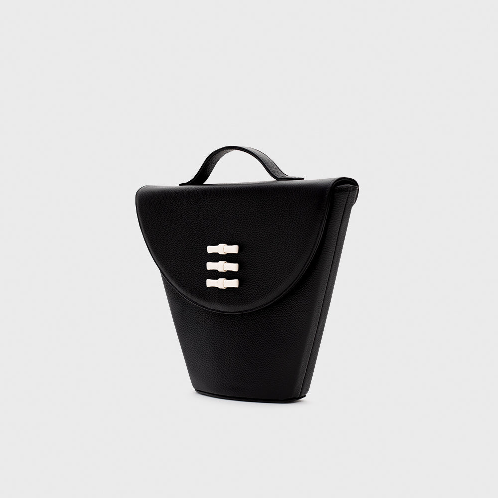 Lucille Flap Trapeze Bag Black
