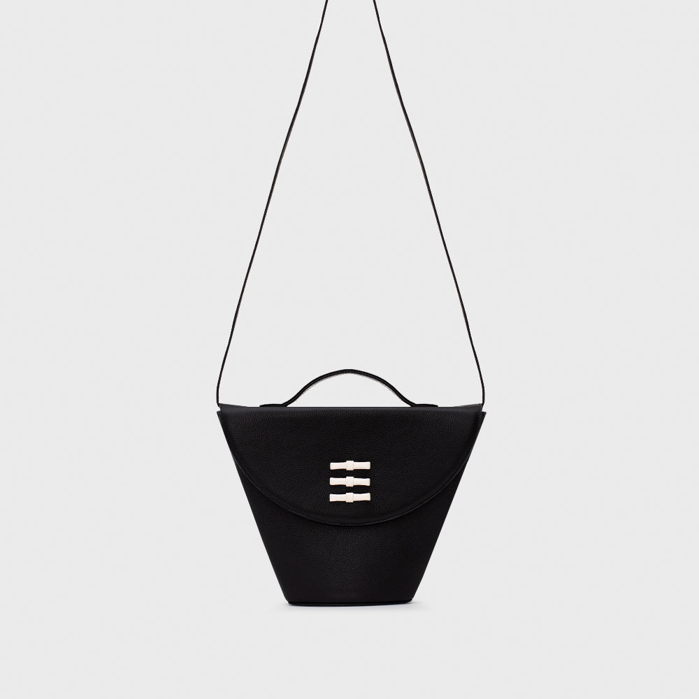 Lucille Flap Trapeze Bag Black