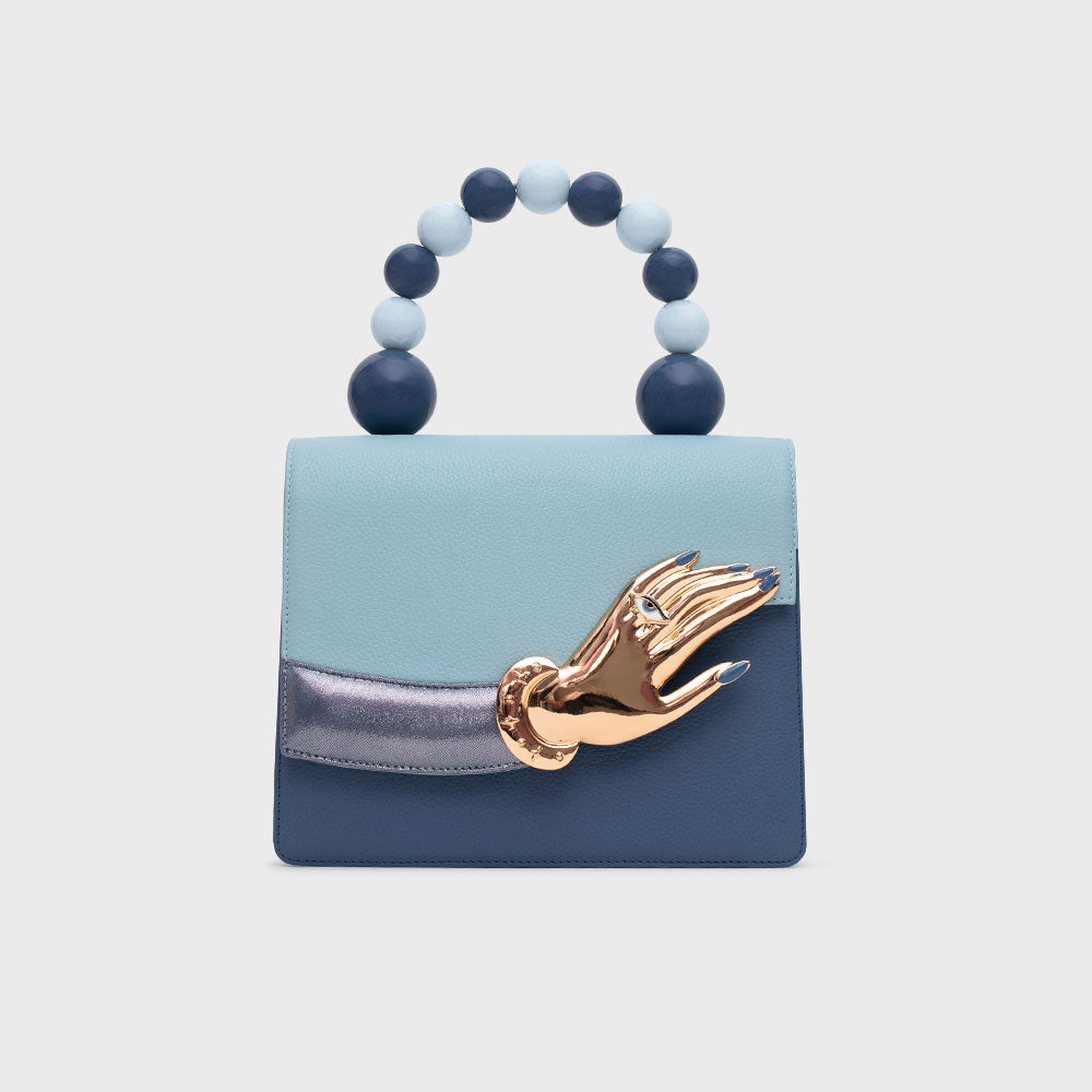 LUCKY HAND BEADED LUNCH BAG AZUL
