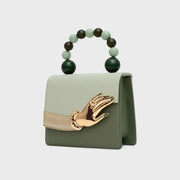 LUCKY HAND BEADED LUNCH BAG GREEN