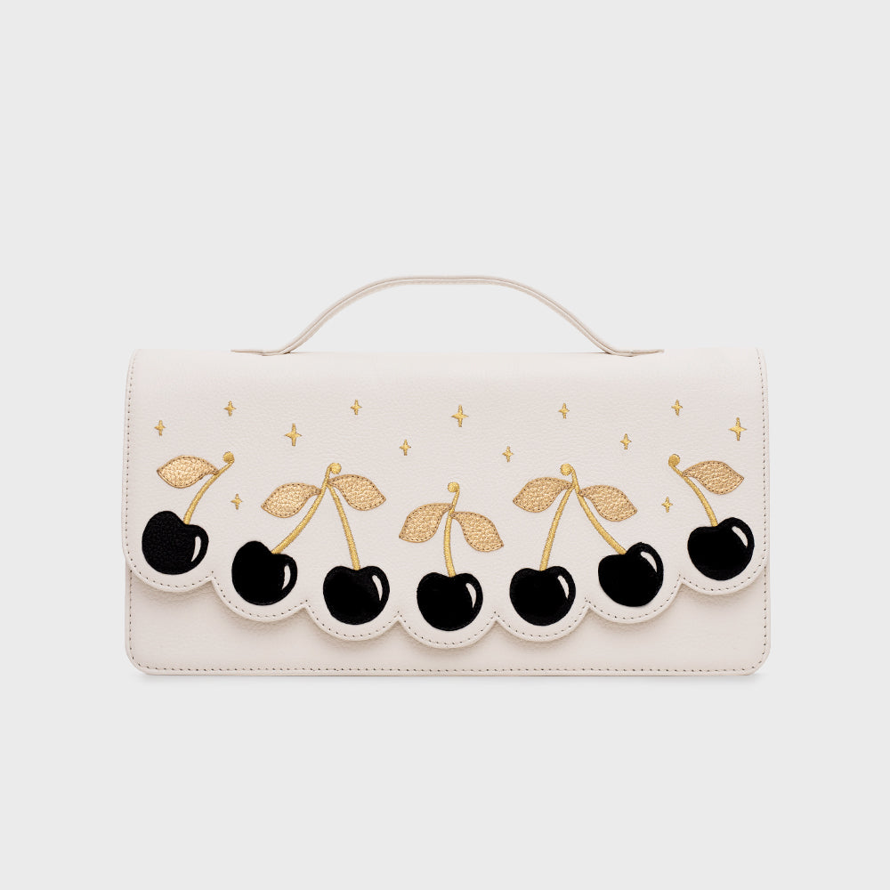 LUCKY CHERRIES RECTANGLE BAG HUESO