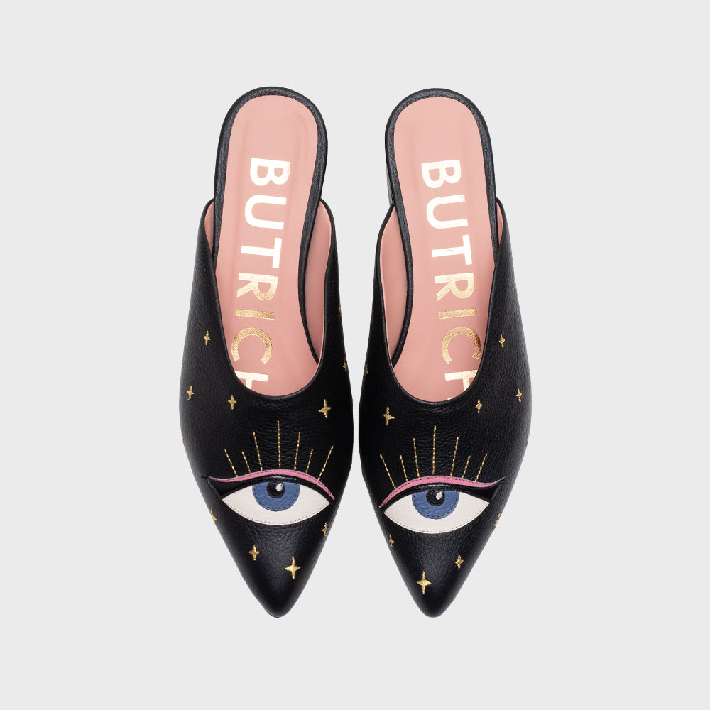 LUCKY EYE MULE FLAT NEGRO