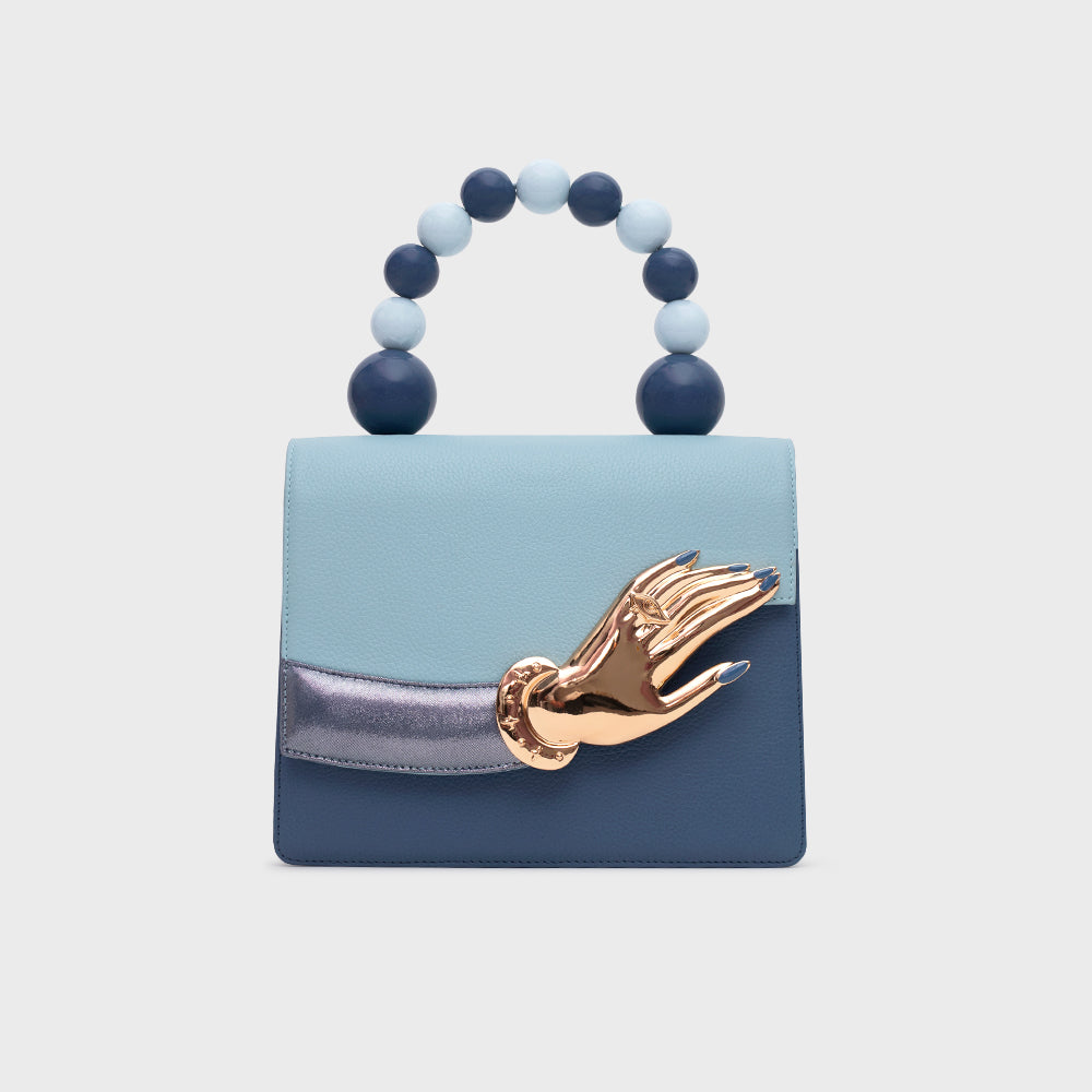 LUCKY HAND BEADED LUNCH BAG AZUL