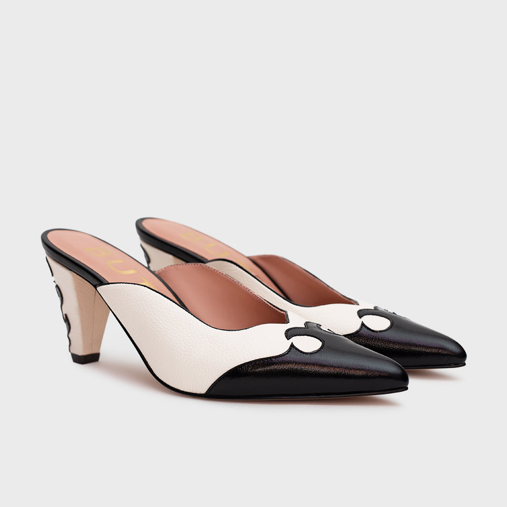 LUCKY MULE PUMP BLANCO NEGRO
