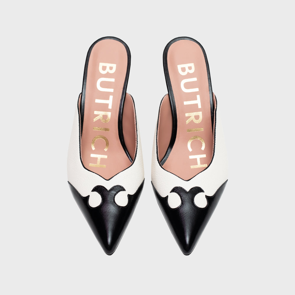LUCKY MULE PUMP BLANCO NEGRO