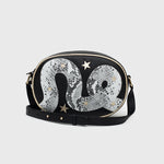 Cargue la imagen en el visor de la galería, MAXI OVAL BAG ANACONDA NEGRO
