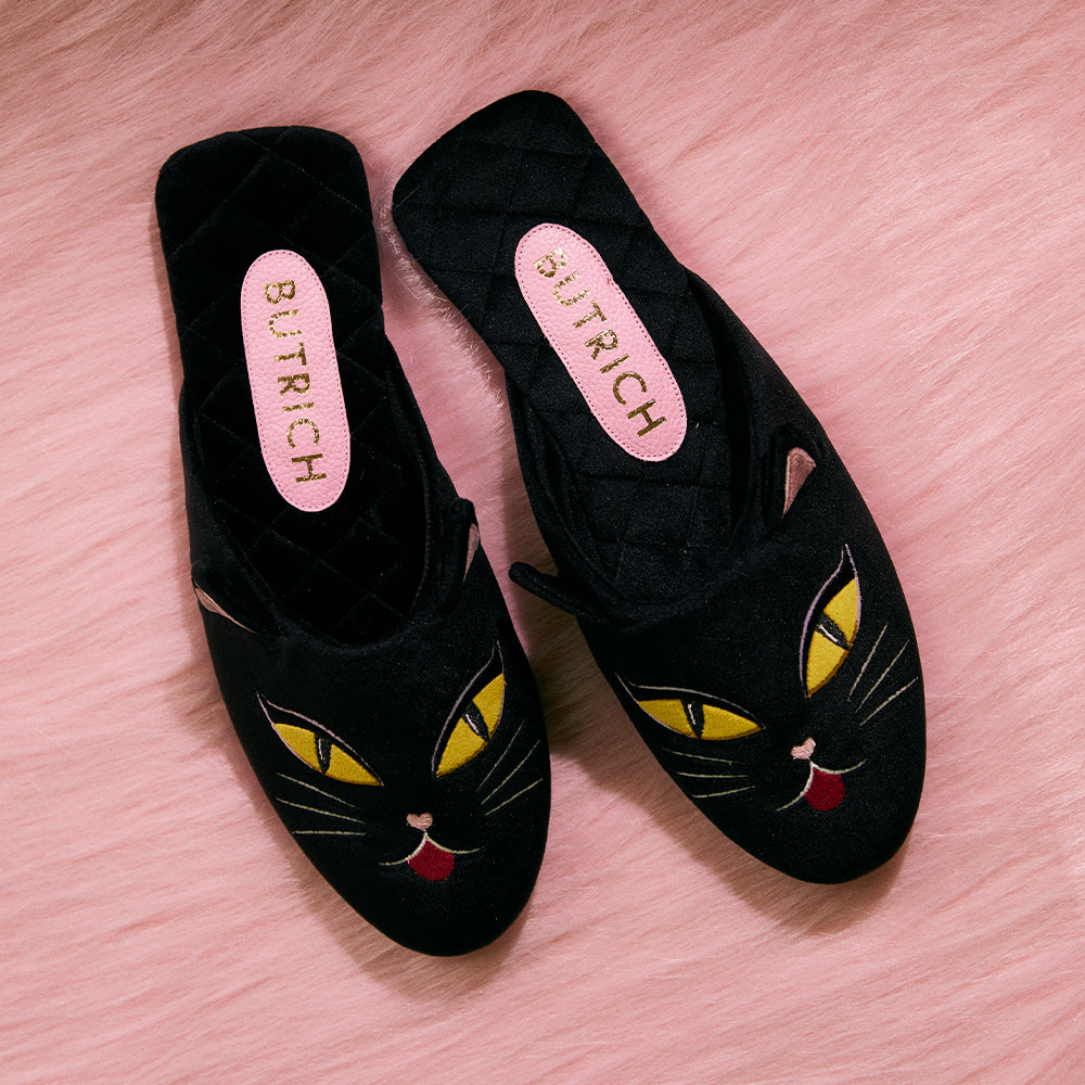 MIDNIGHT CAT SLIPPER BLACK