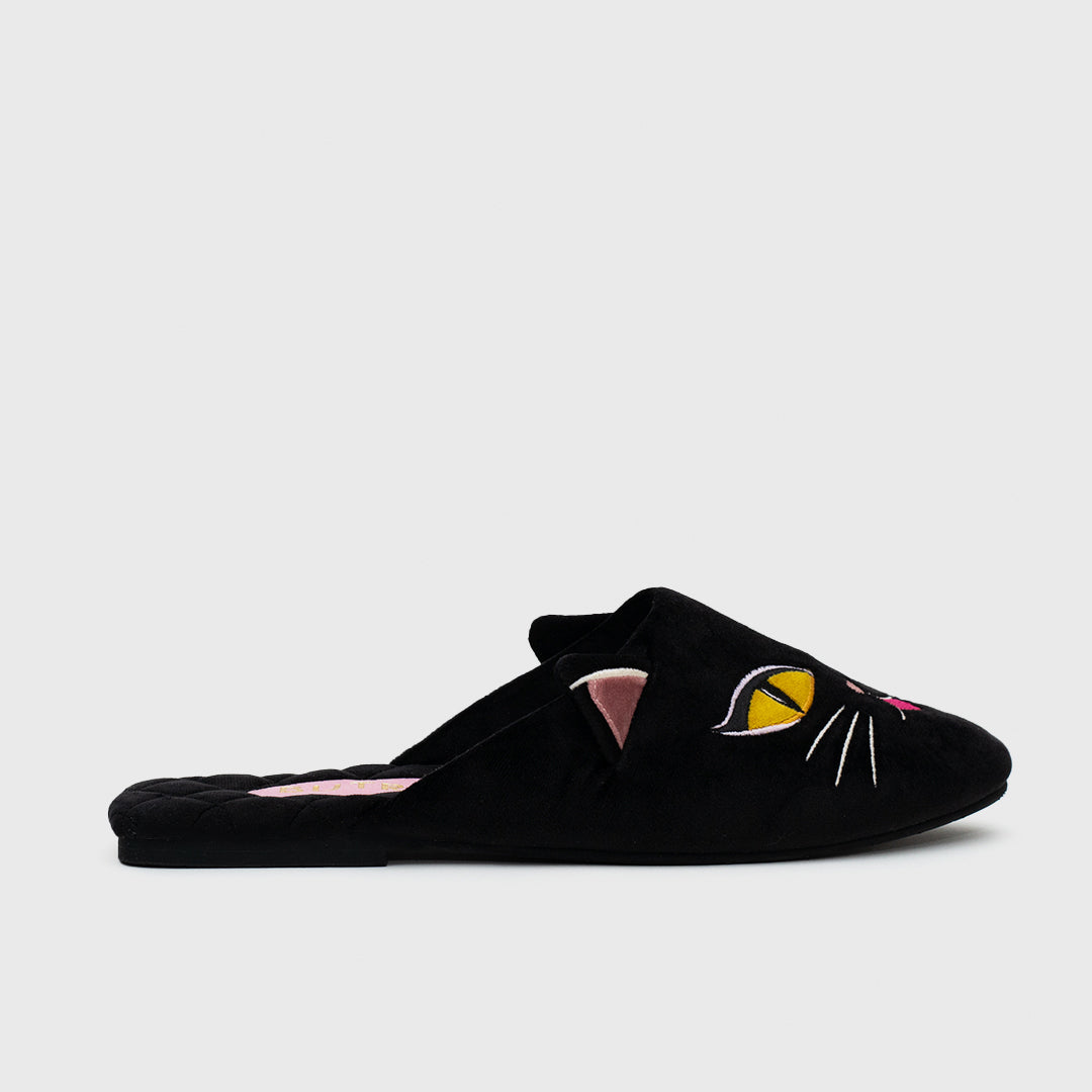 MIDNIGHT CAT SLIPPER BLACK