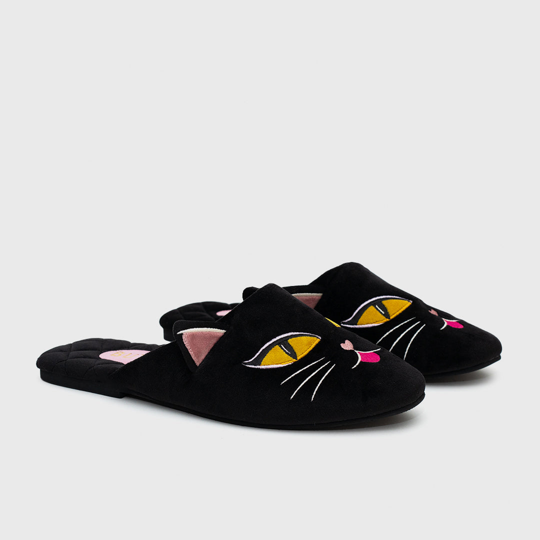 MIDNIGHT CAT SLIPPER BLACK