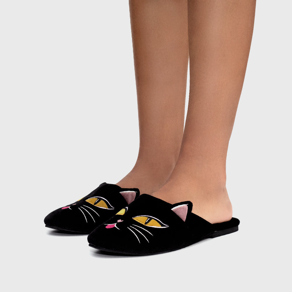 MIDNIGHT CAT SLIPPER BLACK