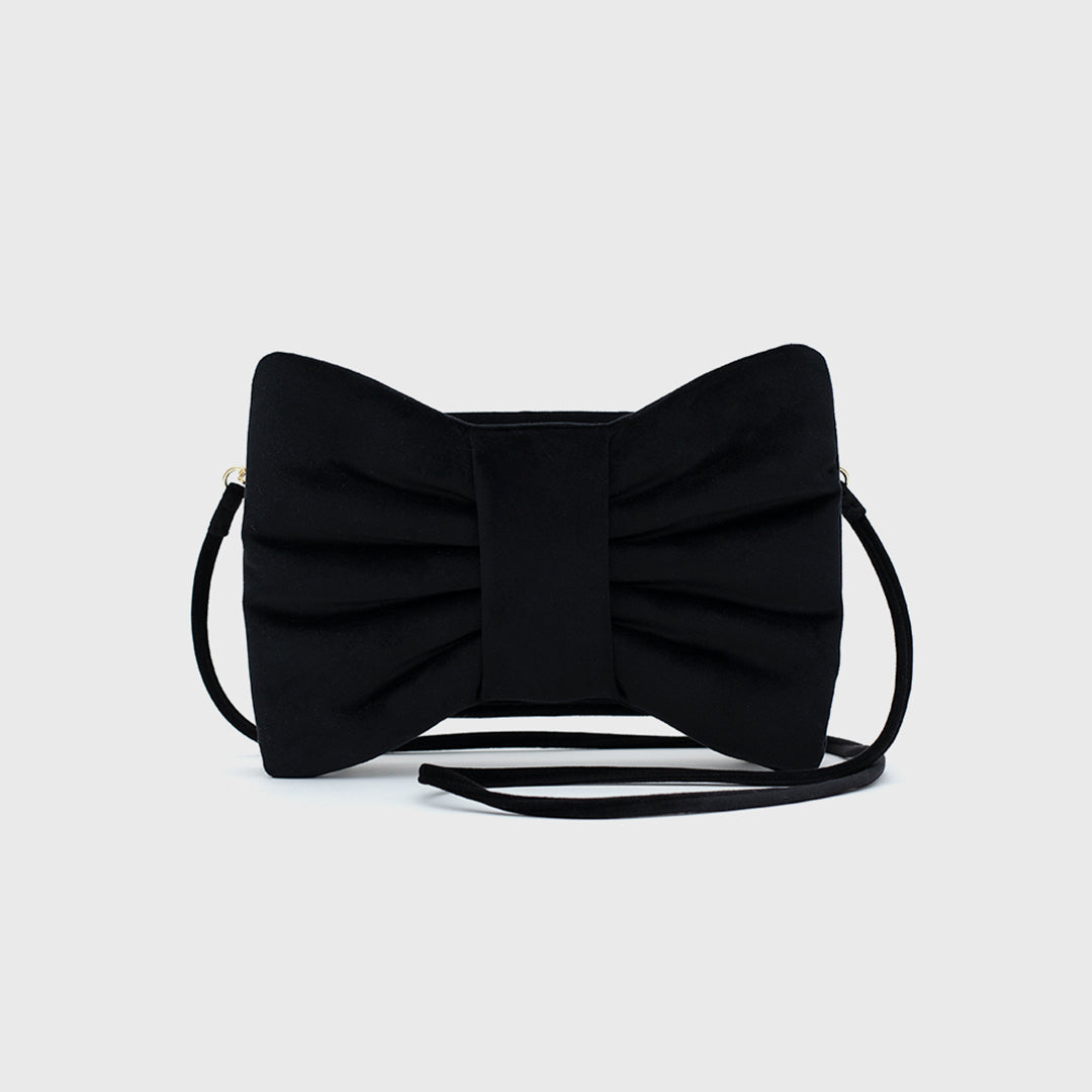 BLACK MINI BOW BAG