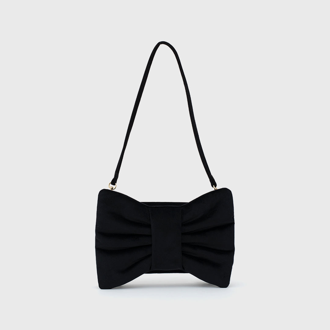 BLACK MINI BOW BAG