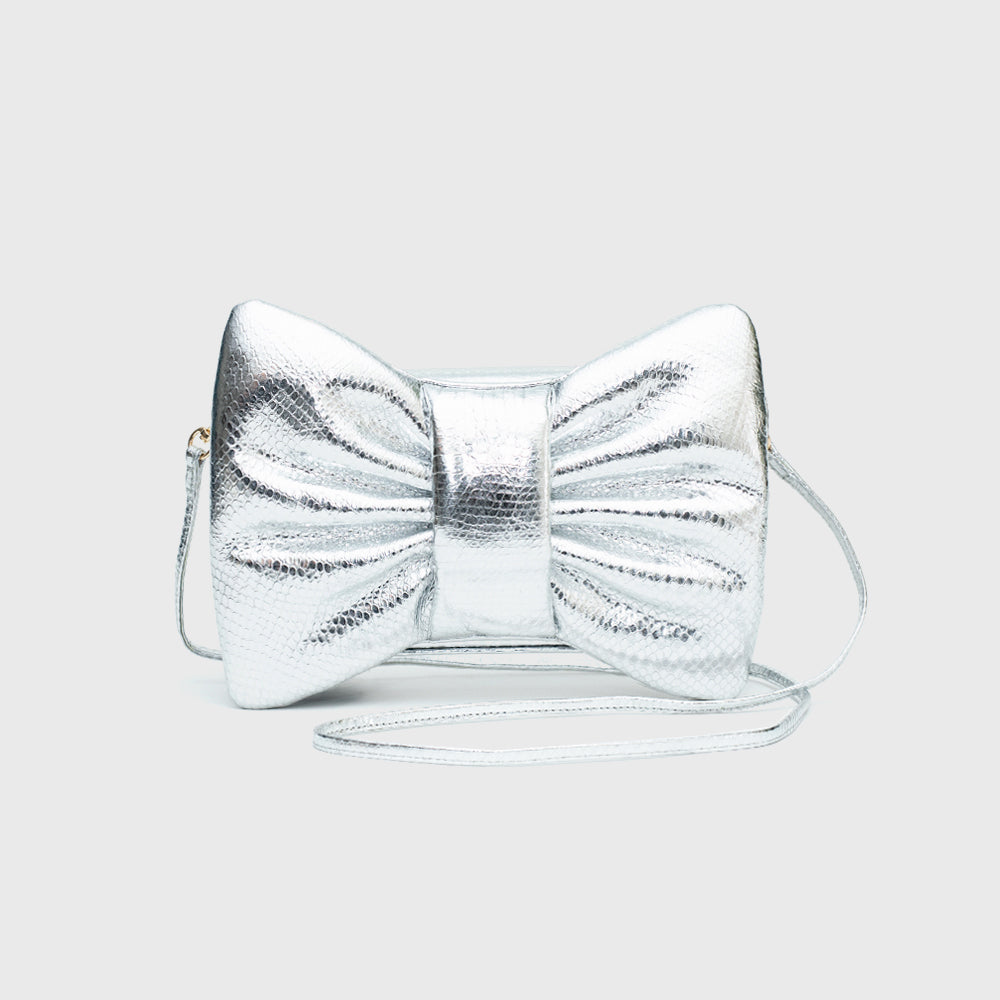 SILVER MINI BOW BAG