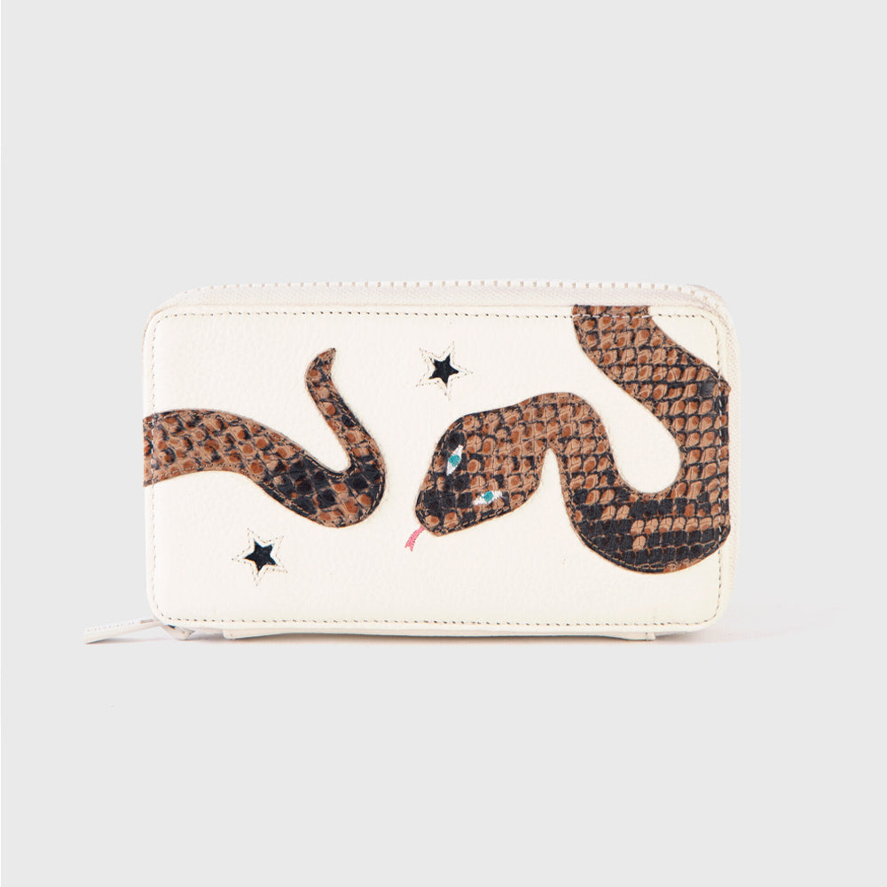 MINI POUCH ANACONDA HUESO