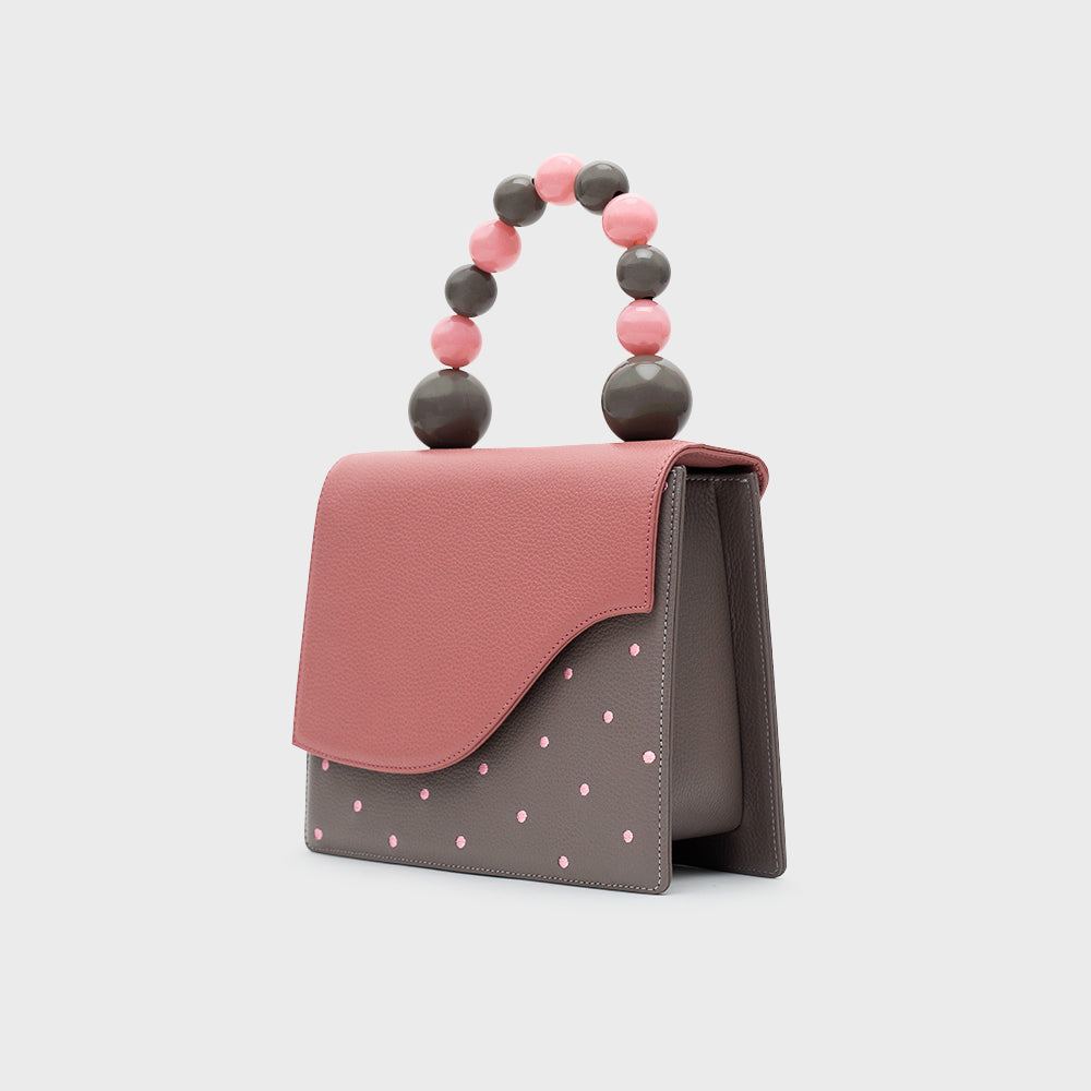 MONA BEADED LUNCH BAG GRIS