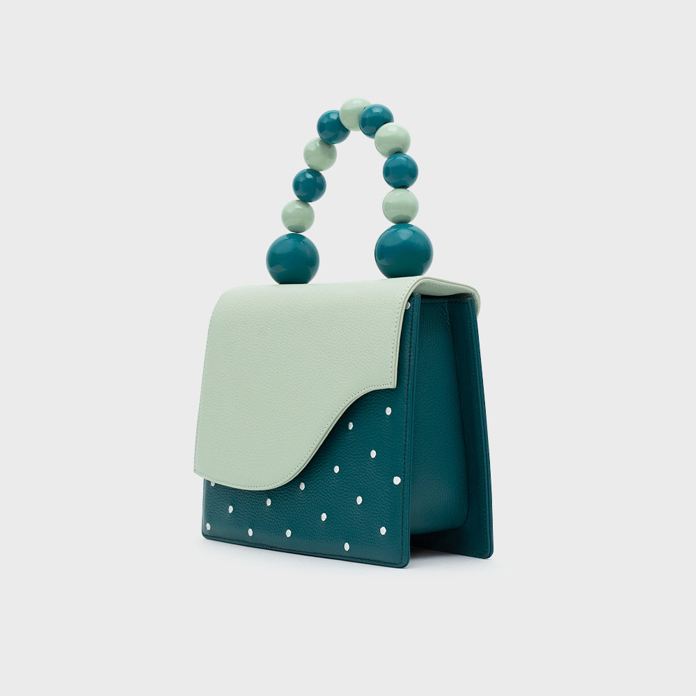 MONA BEADED LUNCH BAG VERDE