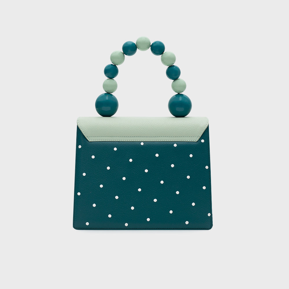 MONA BEADED LUNCH BAG VERDE