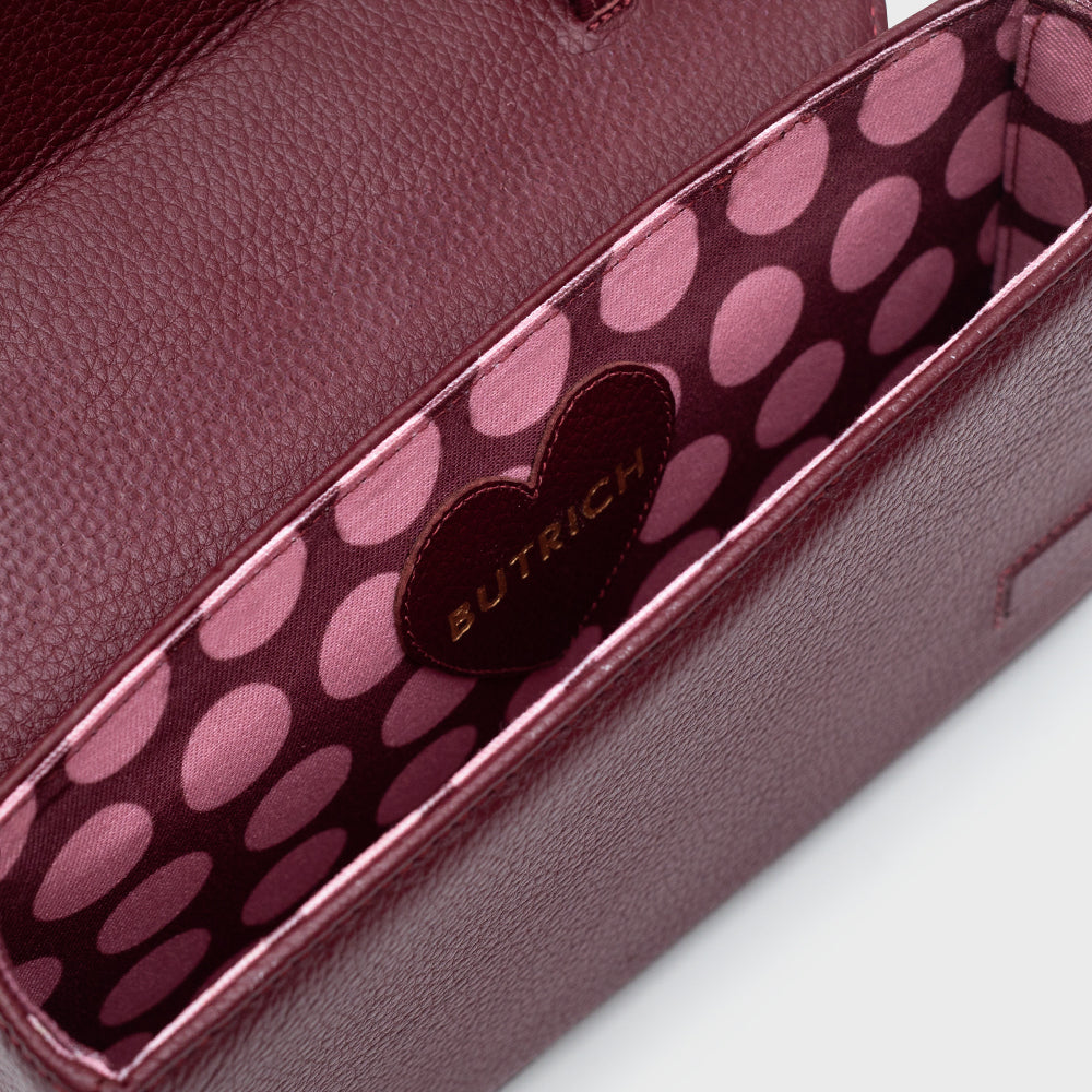 Naila Beaded Bow Bag Burgundy