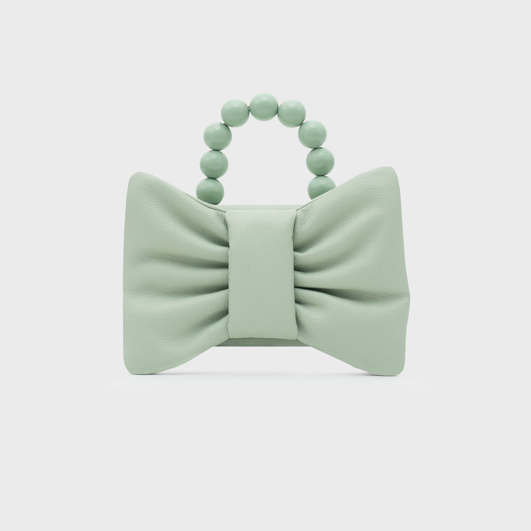 NAILA BEADED BOW BAG VERDE