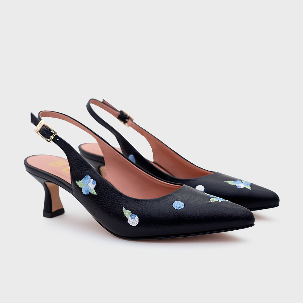 NINETTE BLUEBERRY MIDI SLINGBACK NEGRO