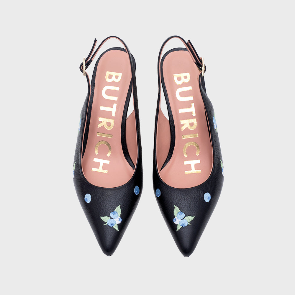 NINETTE BLUEBERRY MIDI SLINGBACK NEGRO