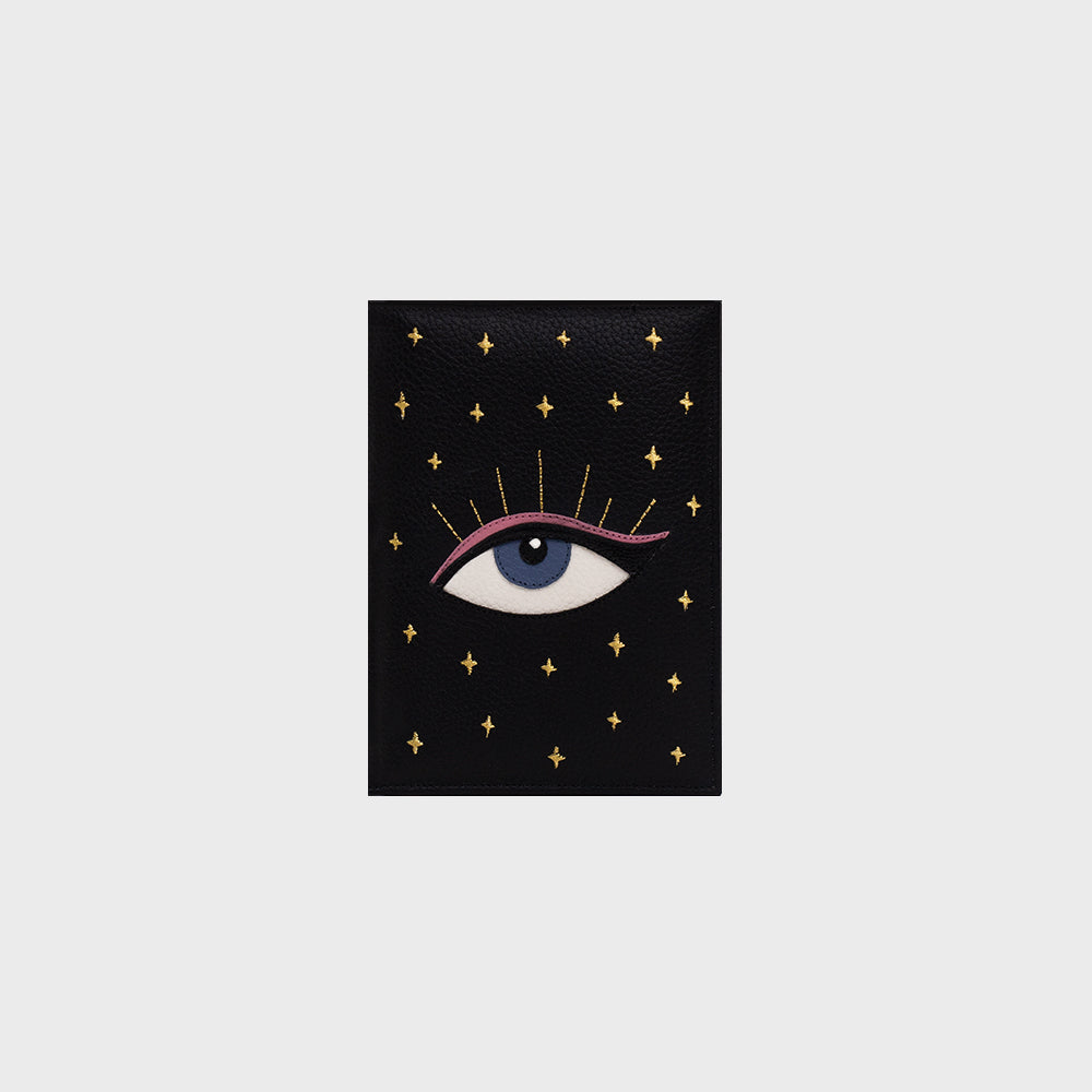 LUCKY EYE BLACK PASSPORT HOLDER