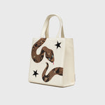 Load image into Gallery viewer, SQUARE TOTE BAG ANACONDA HUESO
