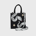 Load image into Gallery viewer, SQUARE TOTE BAG ANACONDA BLACK
