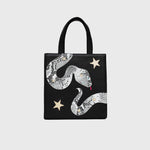 Load image into Gallery viewer, SQUARE TOTE BAG ANACONDA BLACK
