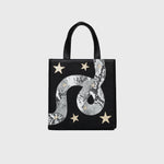 Load image into Gallery viewer, SQUARE TOTE BAG ANACONDA NEGRO
