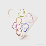 Load image into Gallery viewer, SQUARED BAG SMILEY HEARTS HUESO
