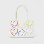 Load image into Gallery viewer, SQUARED BAG SMILEY HEARTS HUESO
