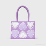 Load image into Gallery viewer, SQUARED BAG SMILEY HEARTS LILA
