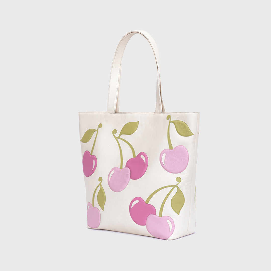 CHERRY TOTE BAG IVORY – Butrich Worldwide