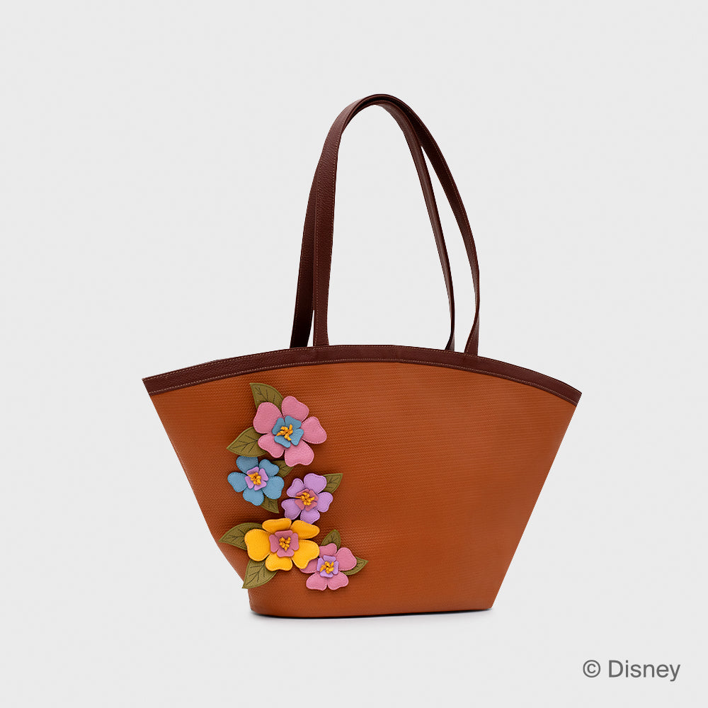 WILDWOOD HEART FLOWERS SUPER TRAPEZE BAG BROWN