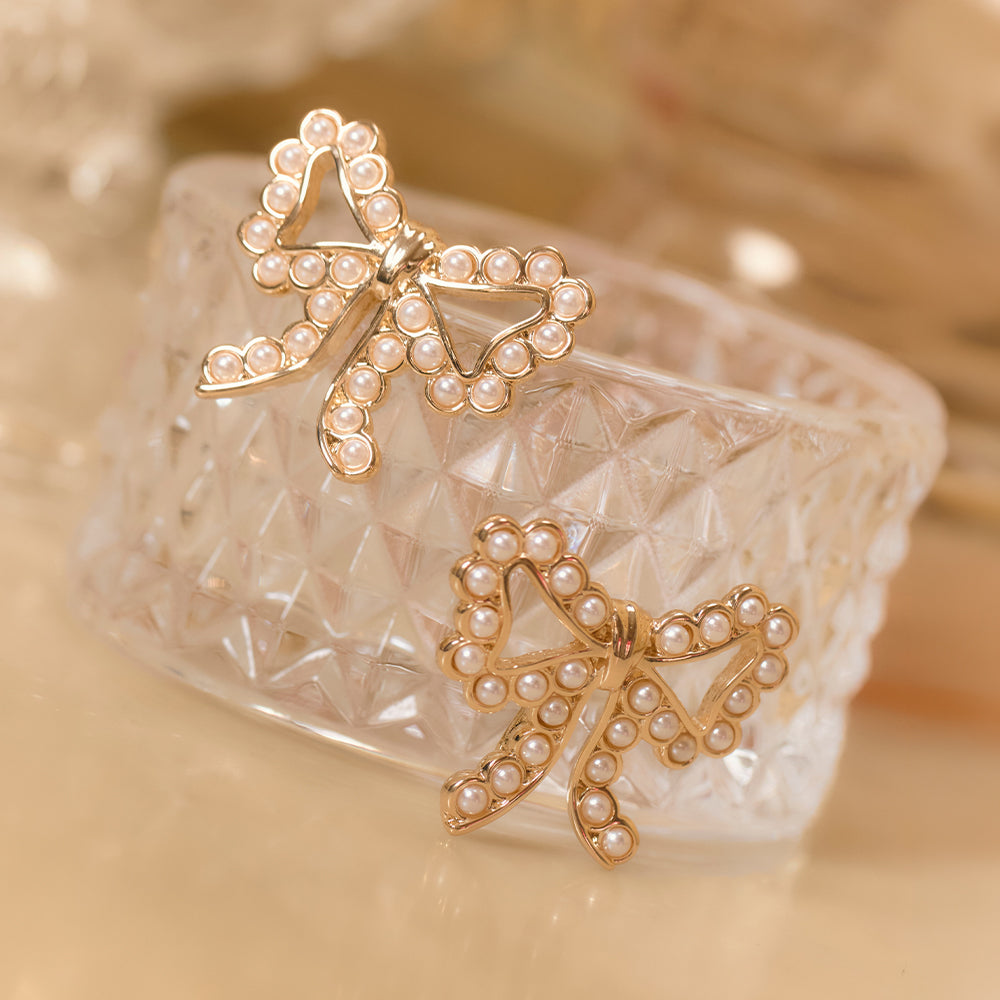 MINI MARIE GOLD BOW EARRING