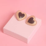 Load image into Gallery viewer, HEART EARRING REMEDIOS BLACK
