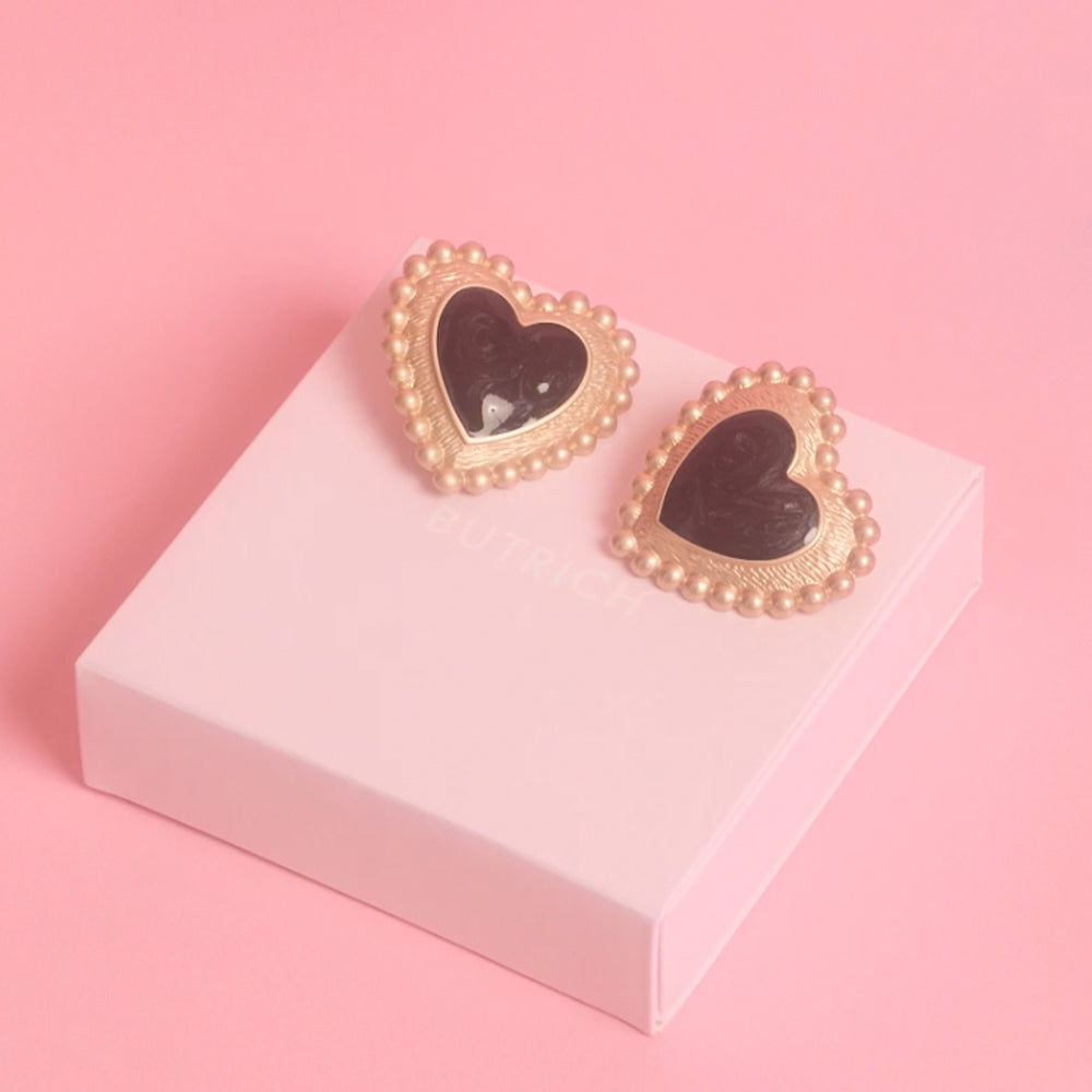 HEART EARRING REMEDIOS BLACK