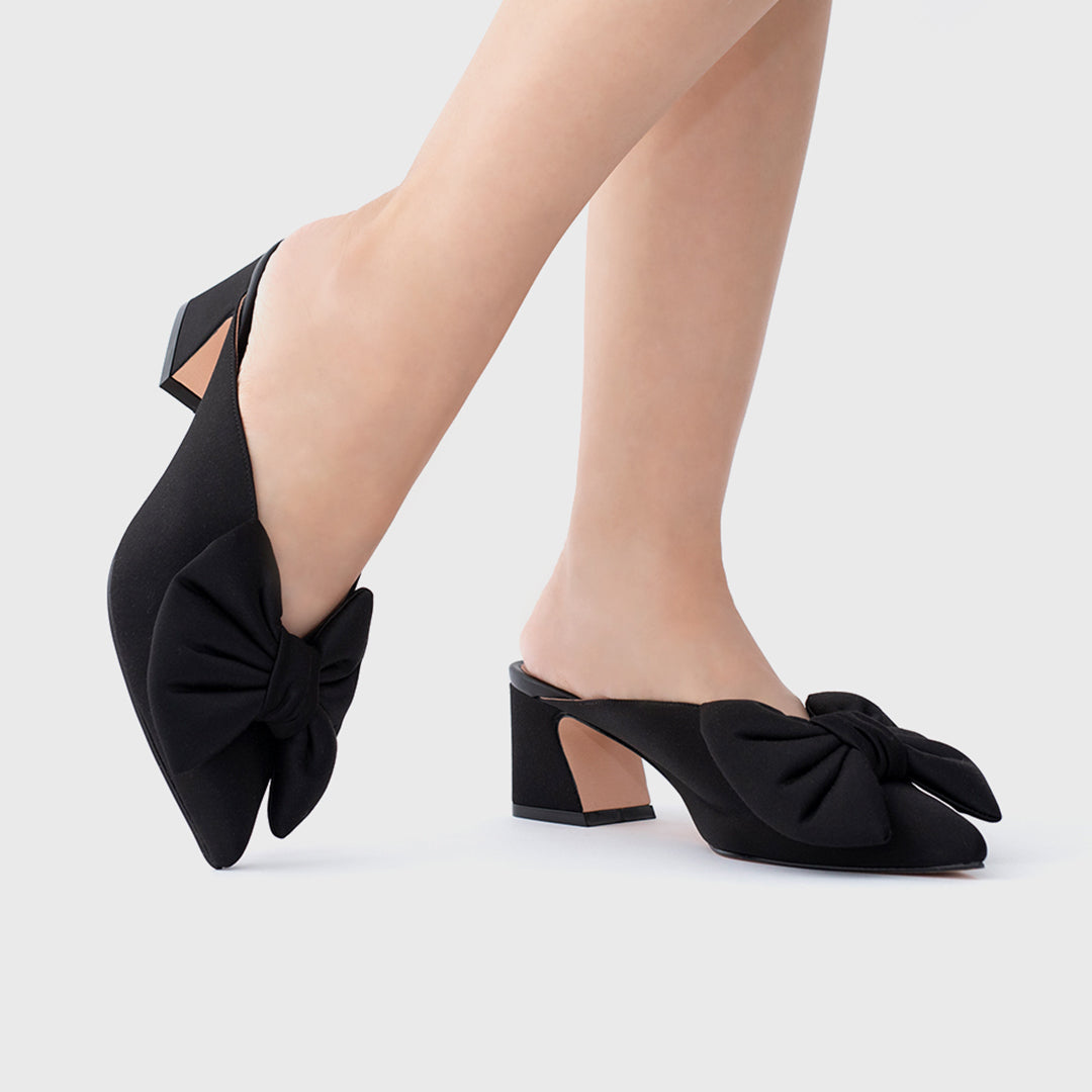 FELICIA BLACK MIDI MULE