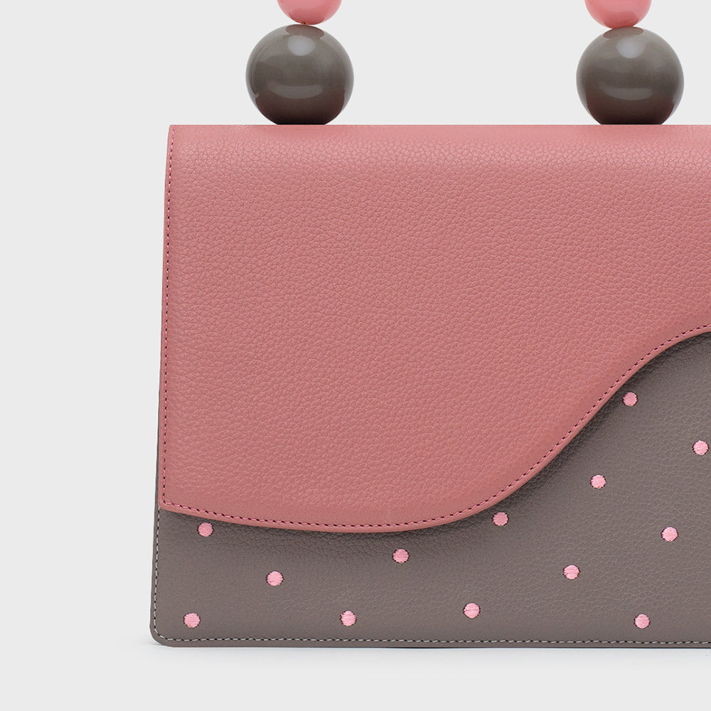 MONA BEADED LUNCH BAG GRIS